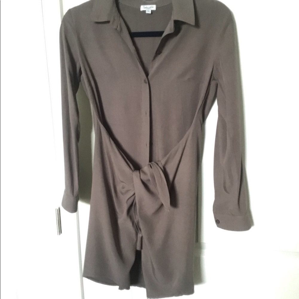 Splendid Tie Front Shirtdress - XS